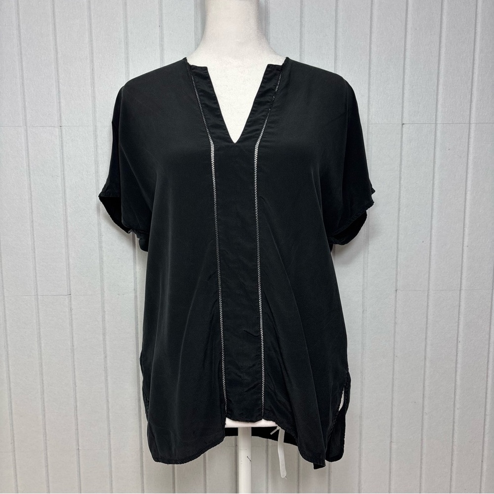 Vince Black Women's Silk Blouse size XXS Oversized